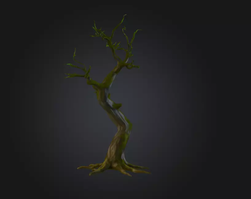 Swamp Tree Low-poly 3D model_1