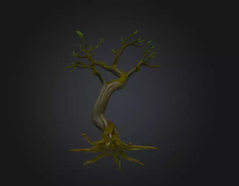 Swamp Tree Low-poly 3D model_8