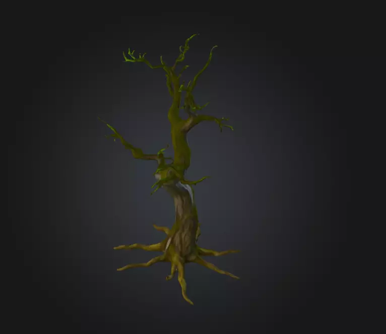 Swamp Tree Low-poly 3D model_6