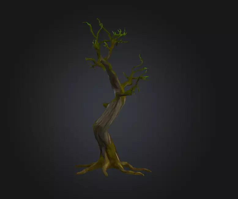 Swamp Tree Low-poly 3D model_4