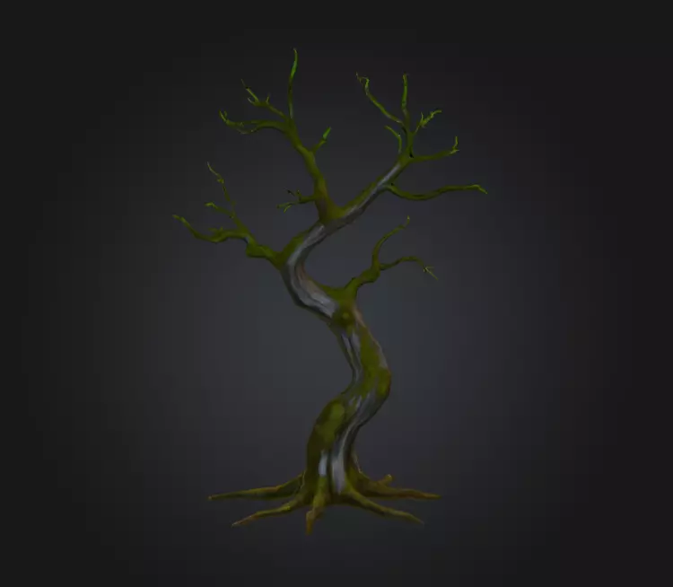Swamp Tree Low-poly 3D model_0