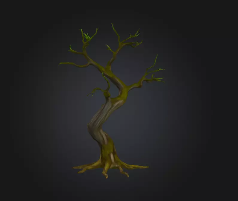 Swamp Tree Low-poly 3D model_3