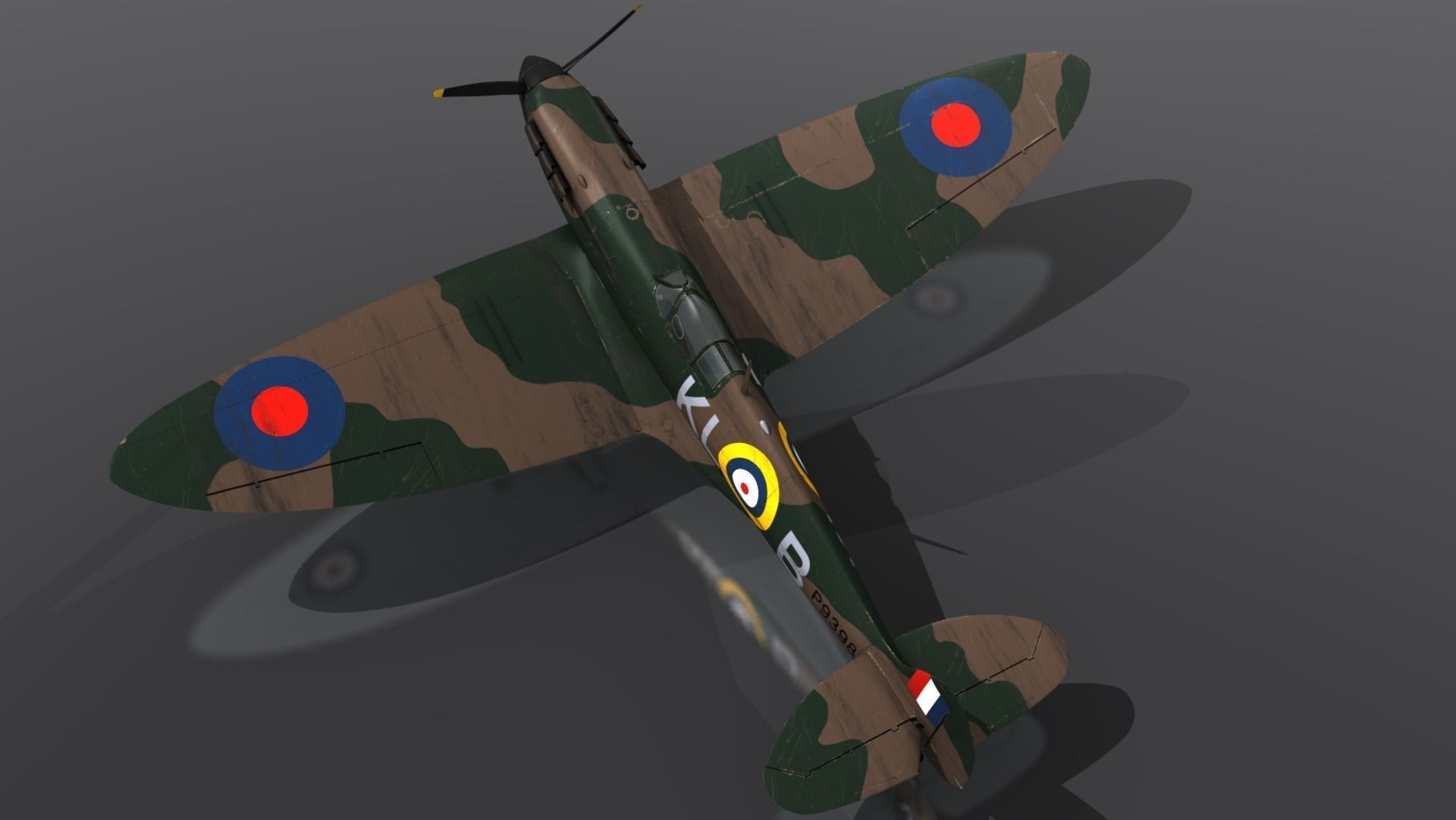 SPITFIRE MK IA 54th Squadron Low-poly 3D model_9
