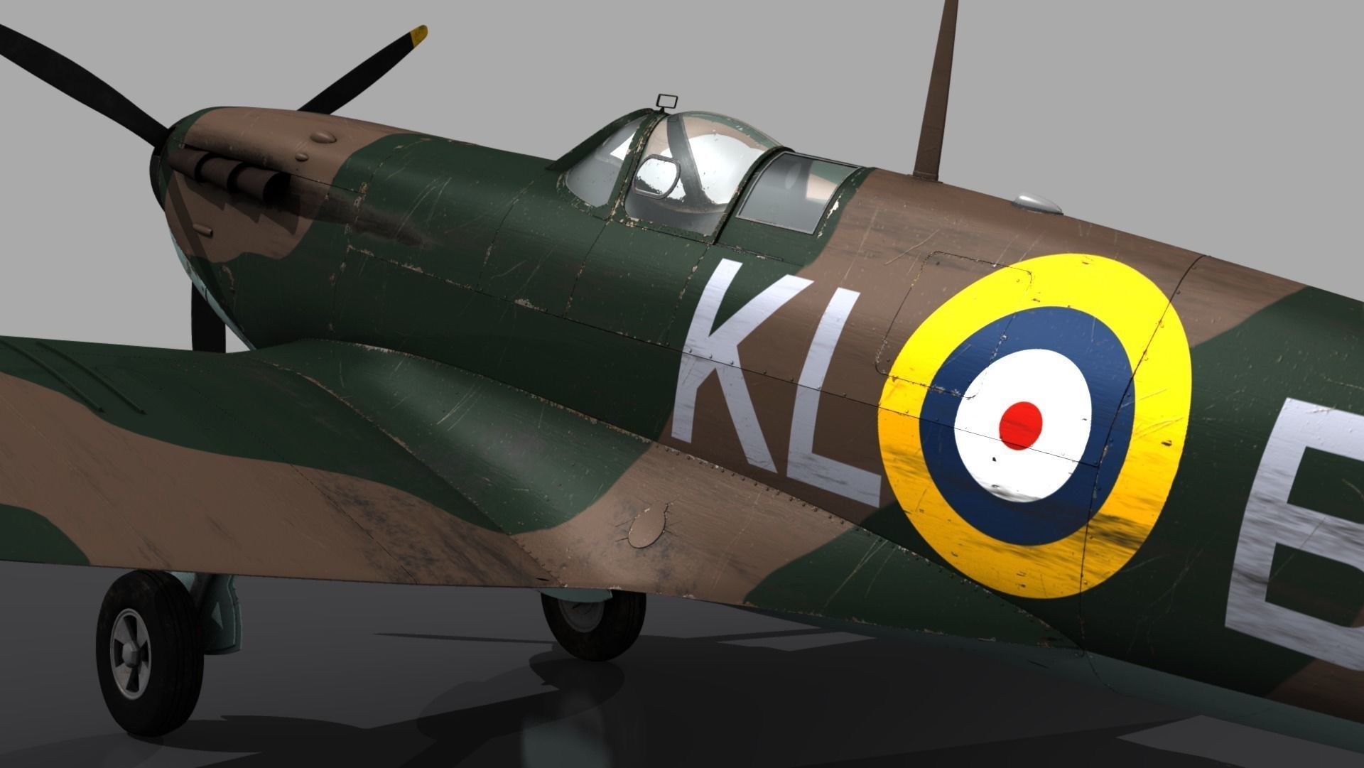 SPITFIRE MK IA 54th Squadron Low-poly 3D model_13