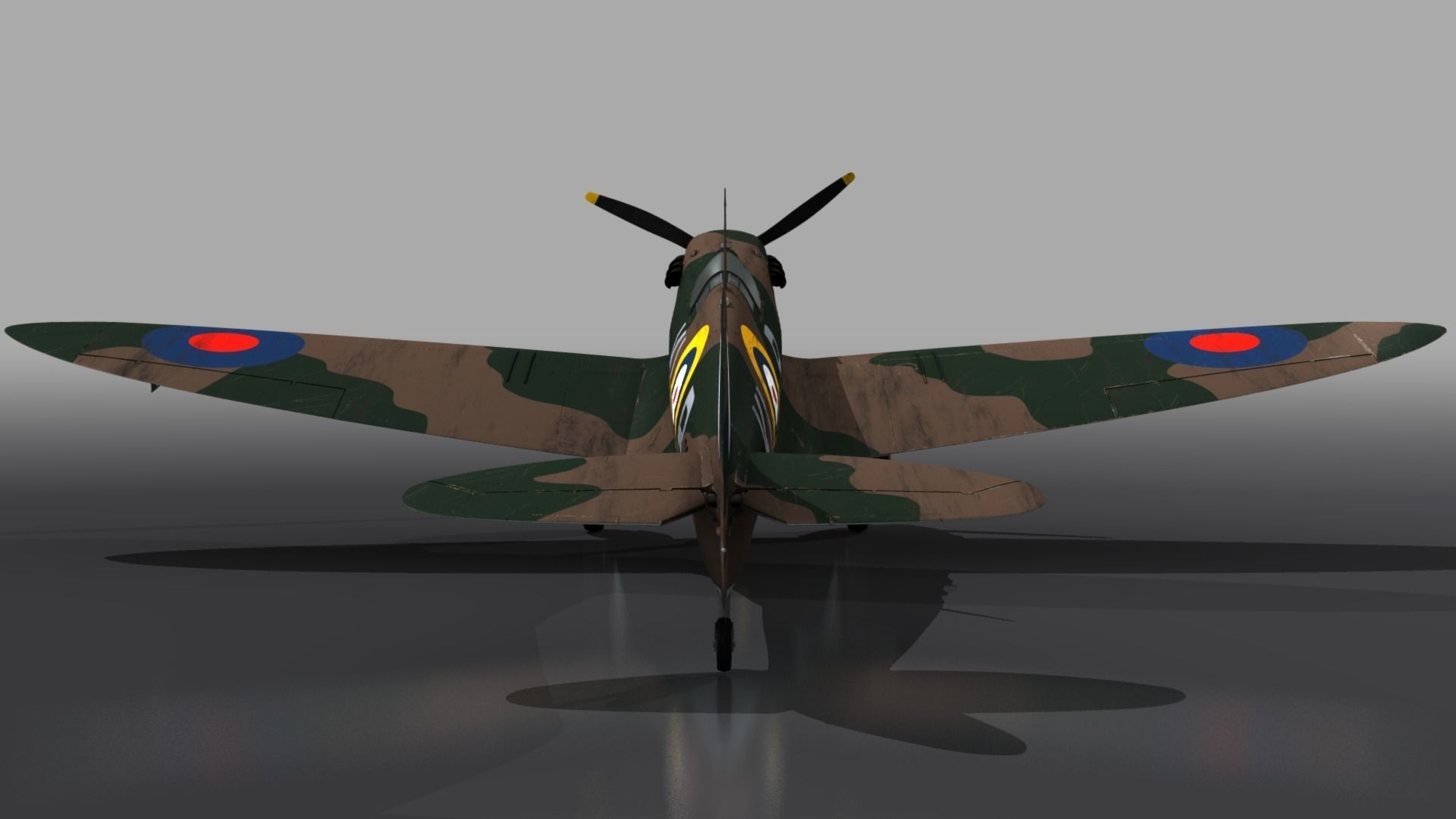 SPITFIRE MK IA 54th Squadron Low-poly 3D model_12