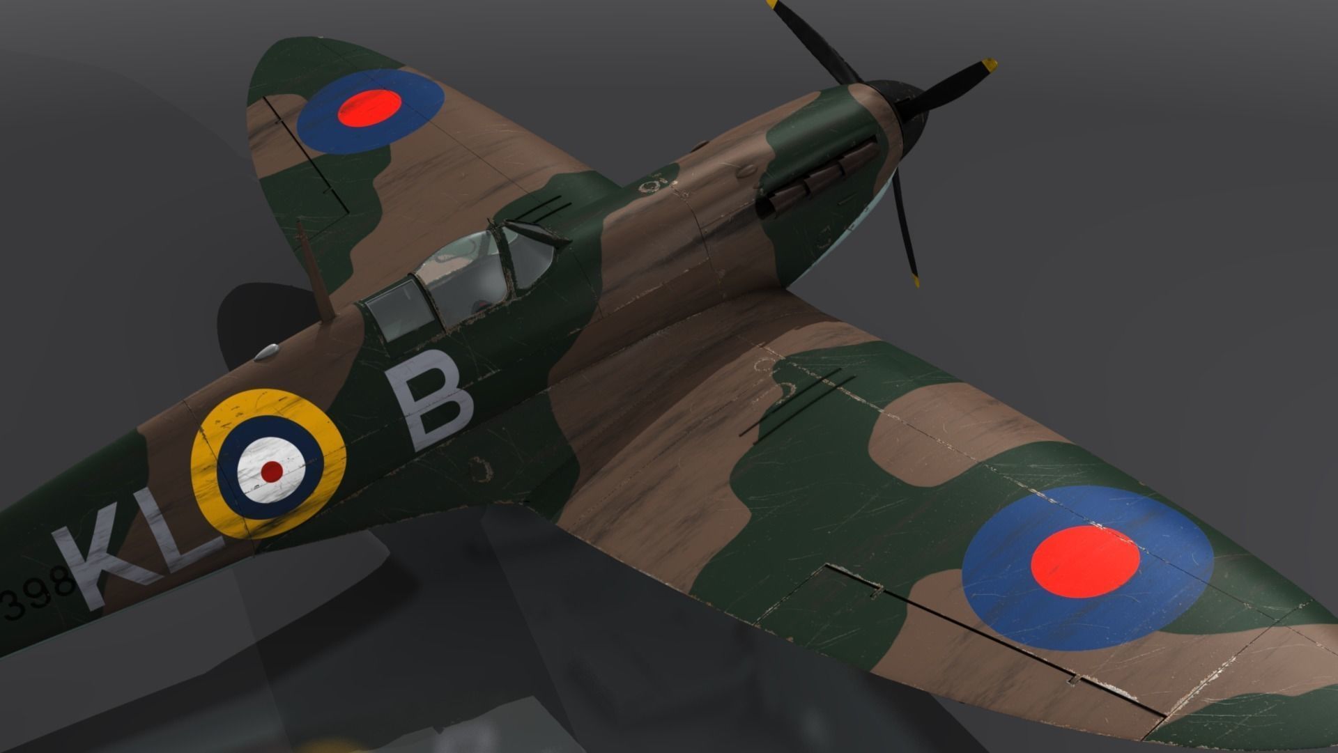 SPITFIRE MK IA 54th Squadron Low-poly 3D model_4