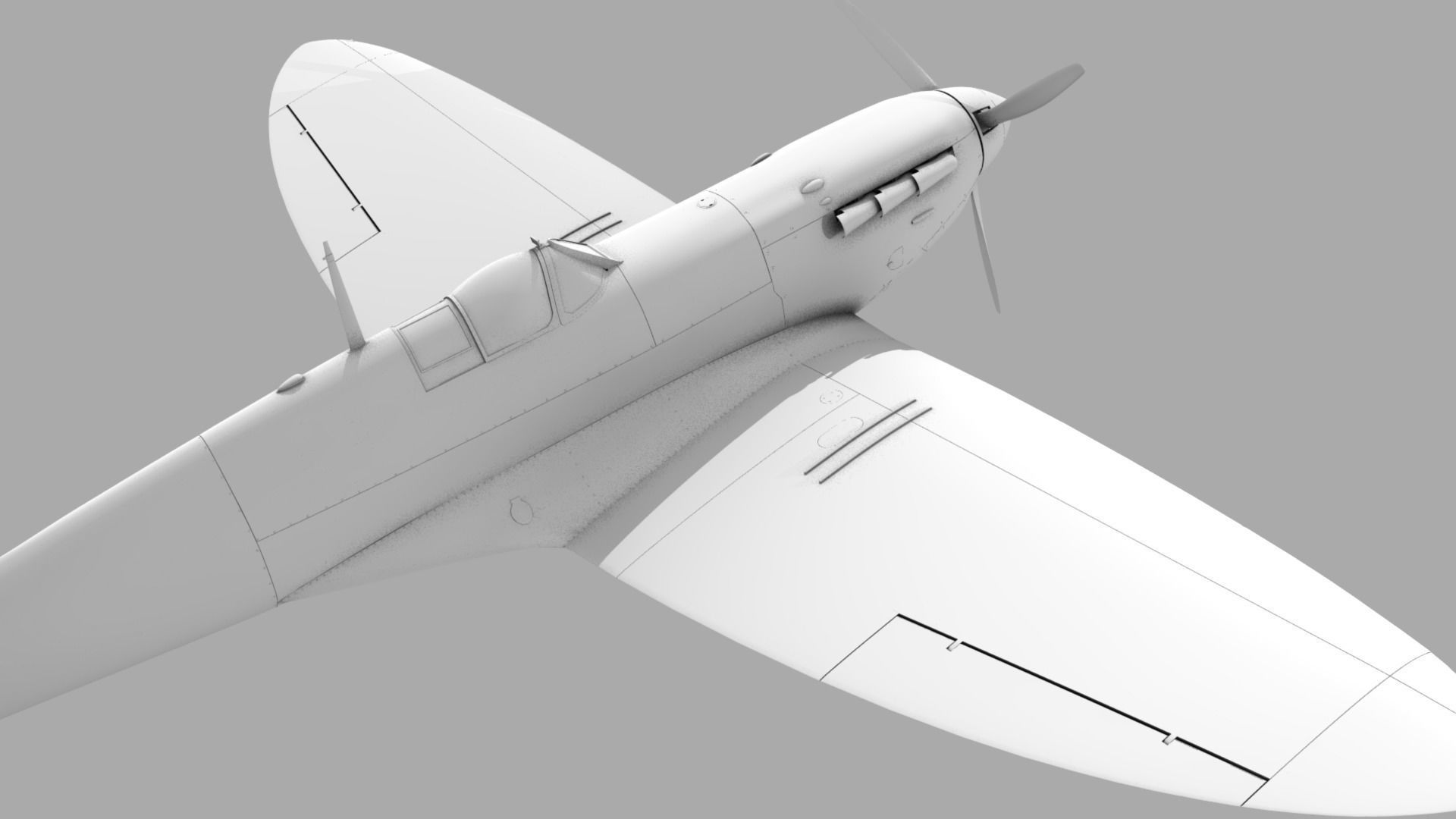SPITFIRE MK IA 54th Squadron Low-poly 3D model_15