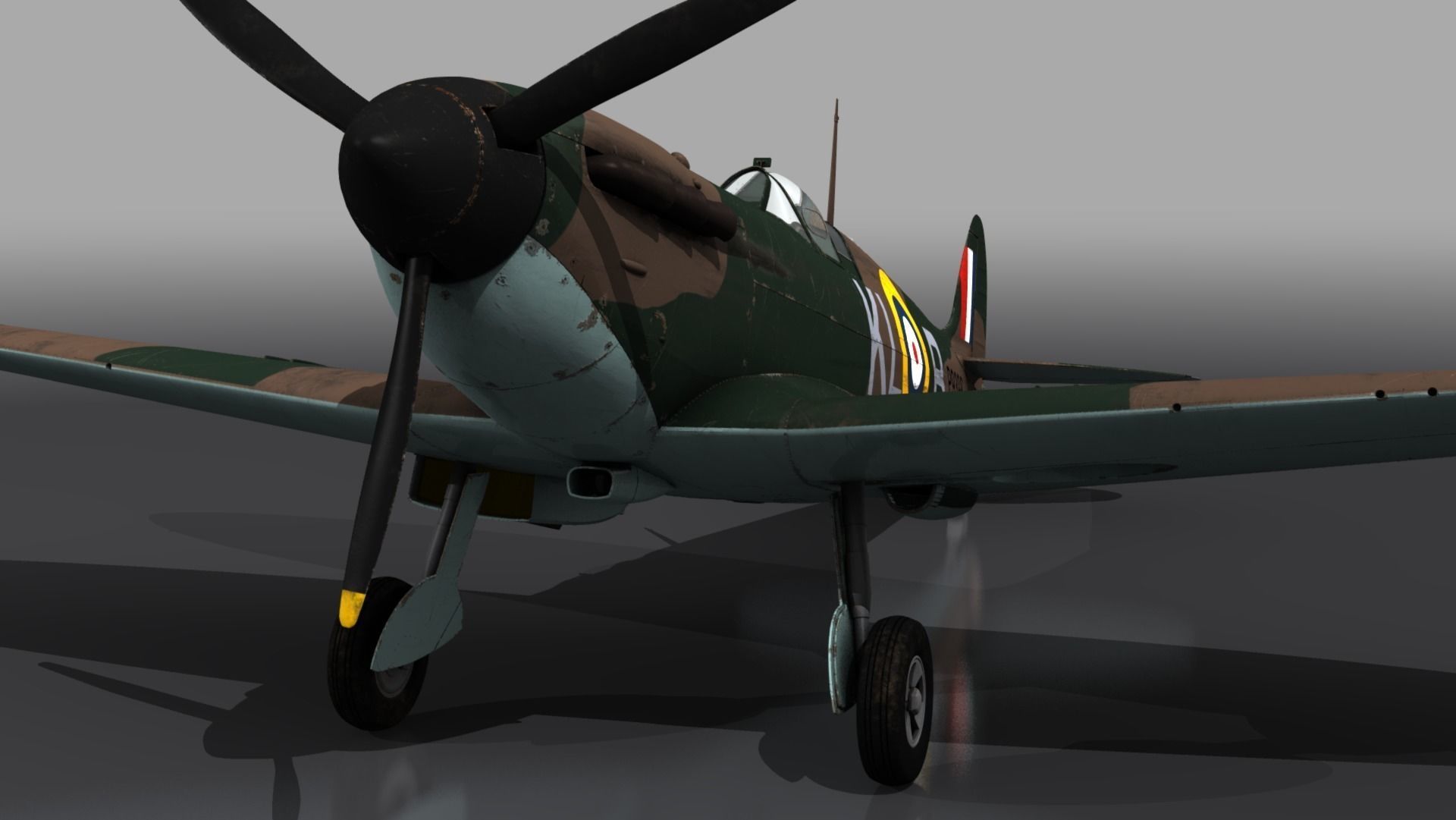 SPITFIRE MK IA 54th Squadron Low-poly 3D model_10