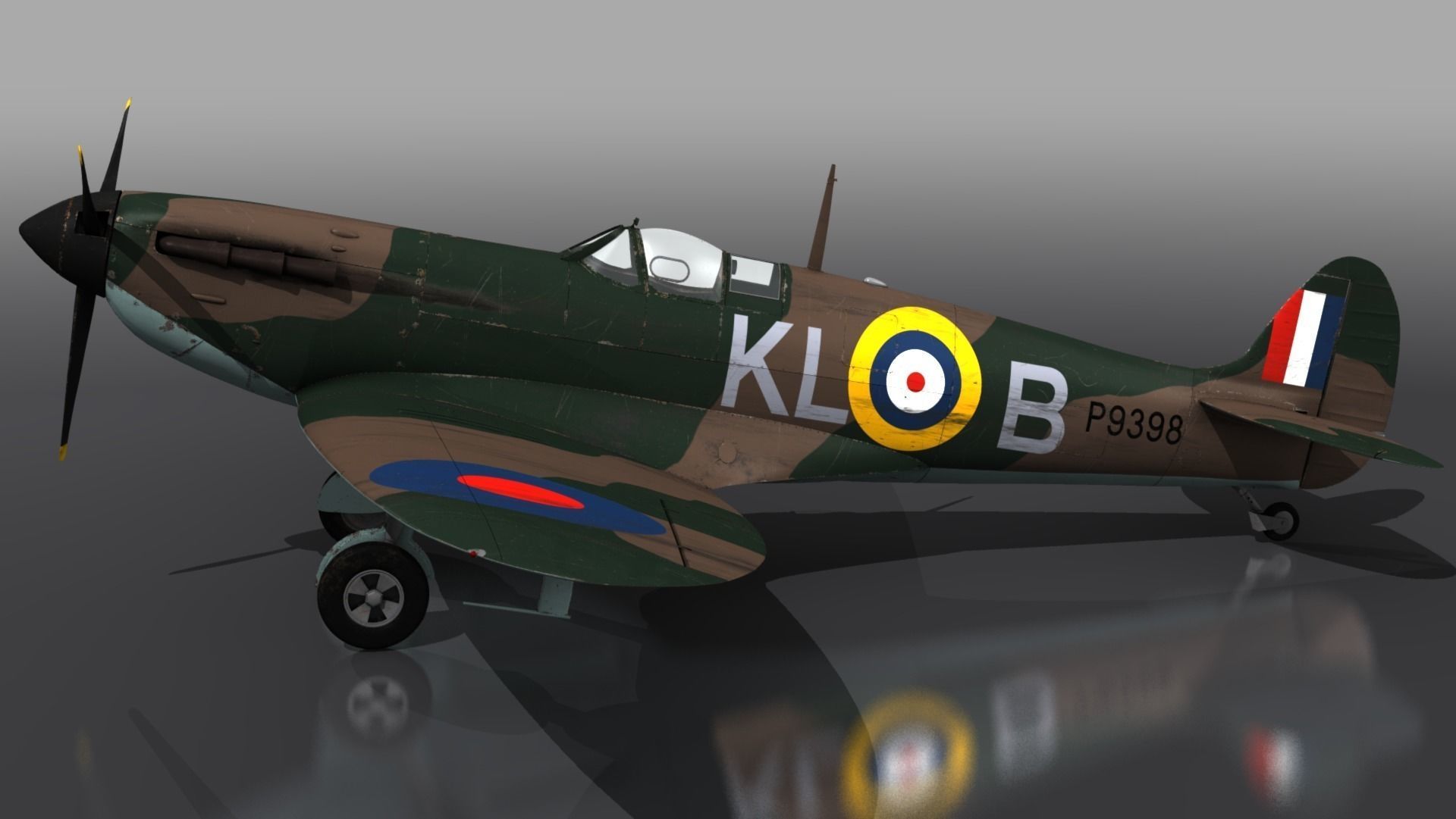 SPITFIRE MK IA 54th Squadron Low-poly 3D model_8