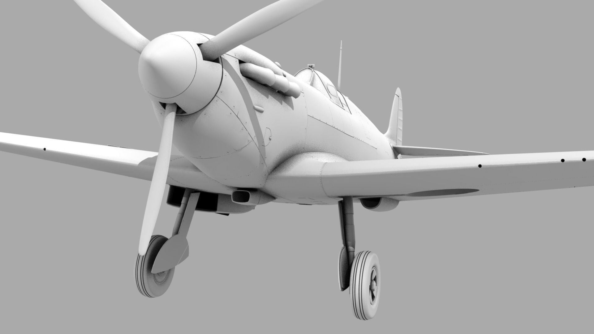 SPITFIRE MK IA 54th Squadron Low-poly 3D model_22