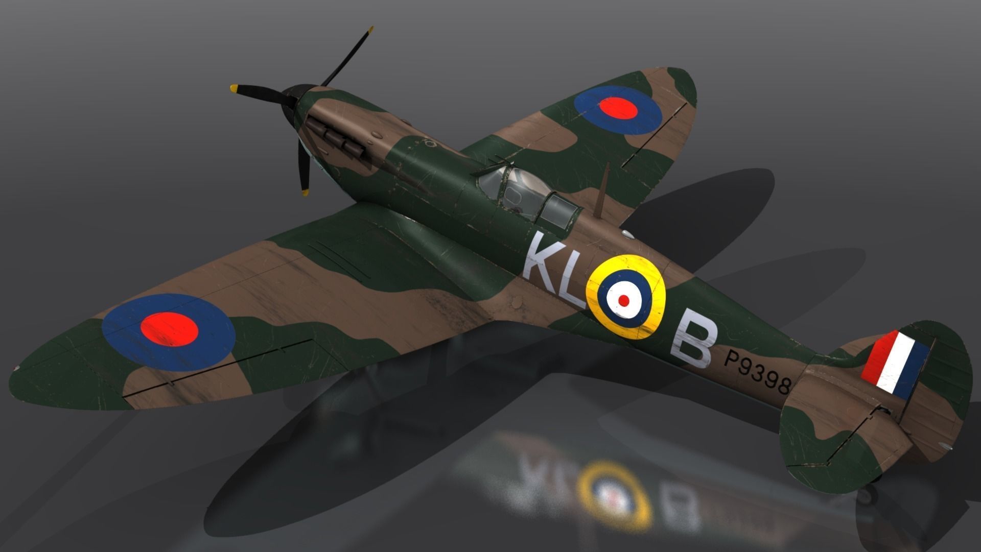 SPITFIRE MK IA 54th Squadron Low-poly 3D model_7