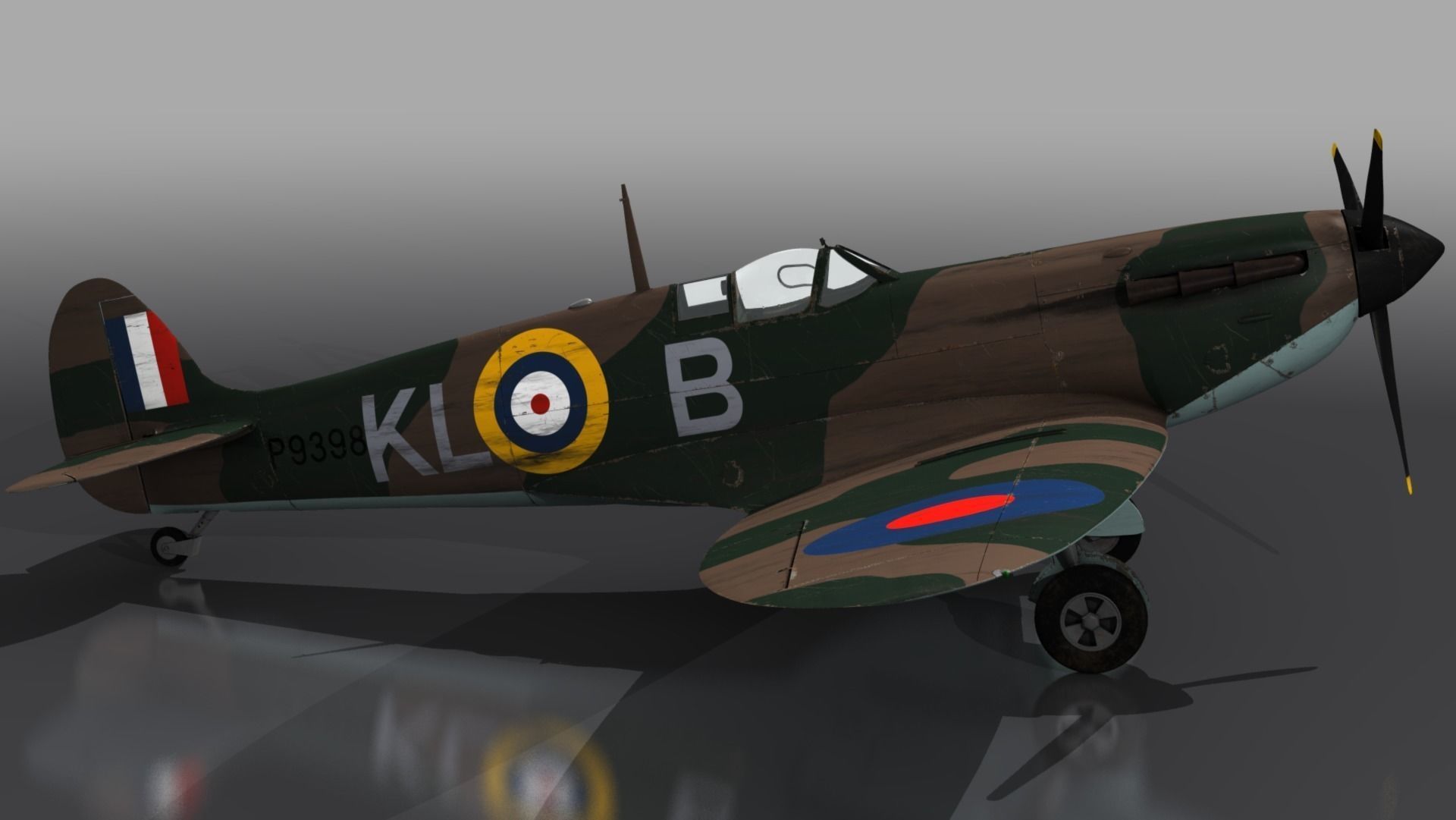SPITFIRE MK IA 54th Squadron Low-poly 3D model_6