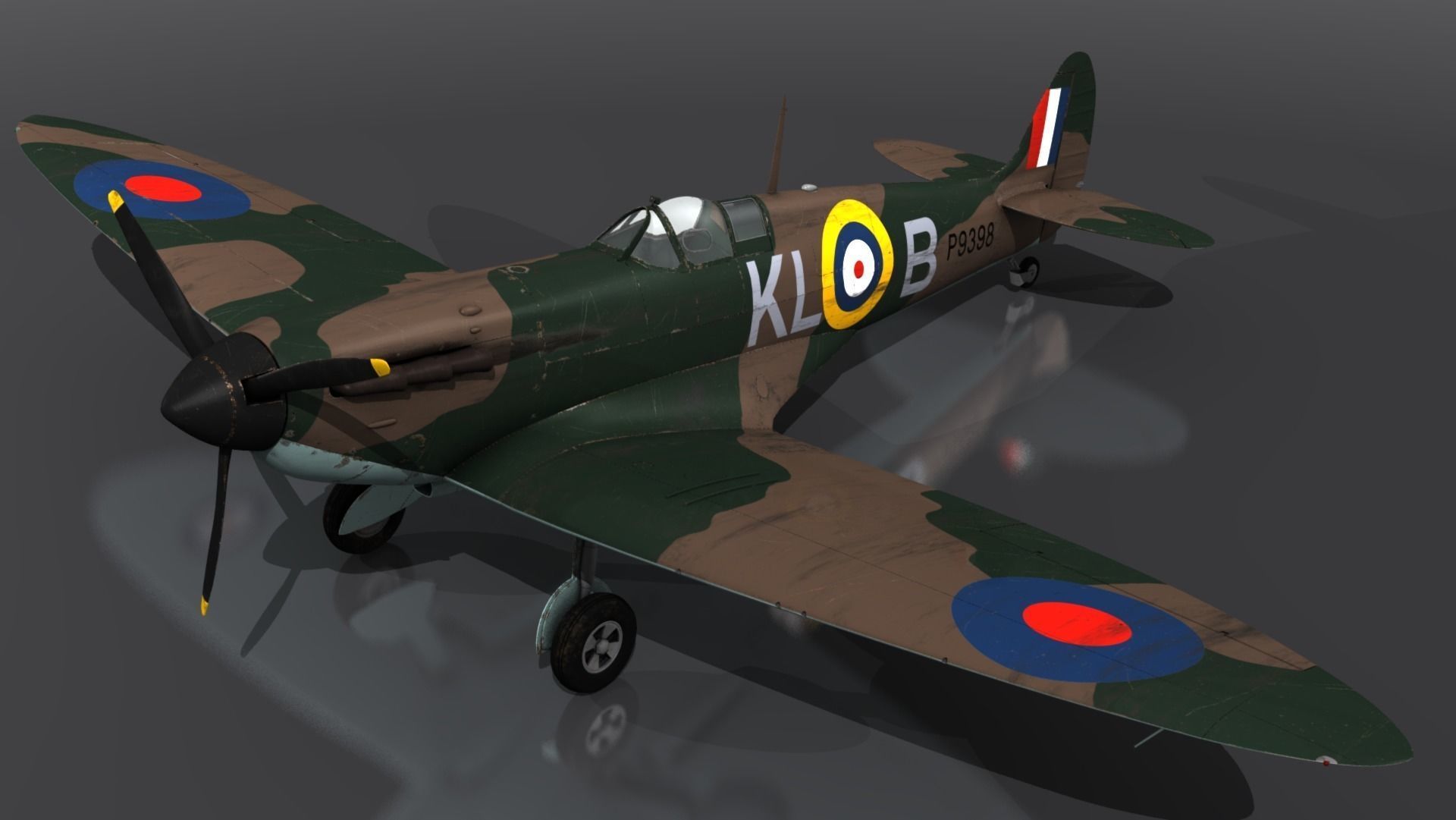 SPITFIRE MK IA 54th Squadron Low-poly 3D model_3