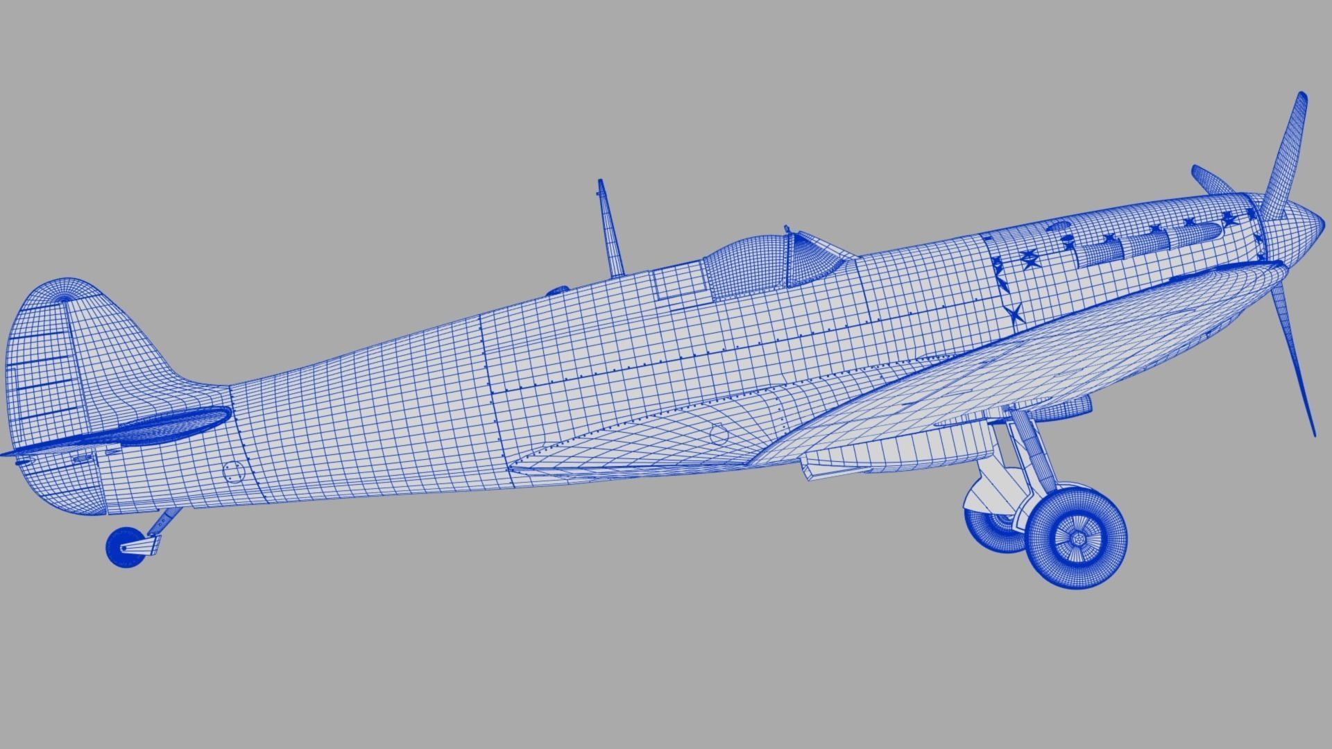 SPITFIRE MK IA 54th Squadron Low-poly 3D model_27