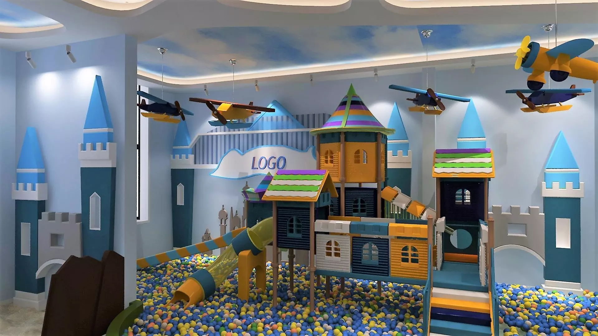 Playroom with Playground 3D model_2