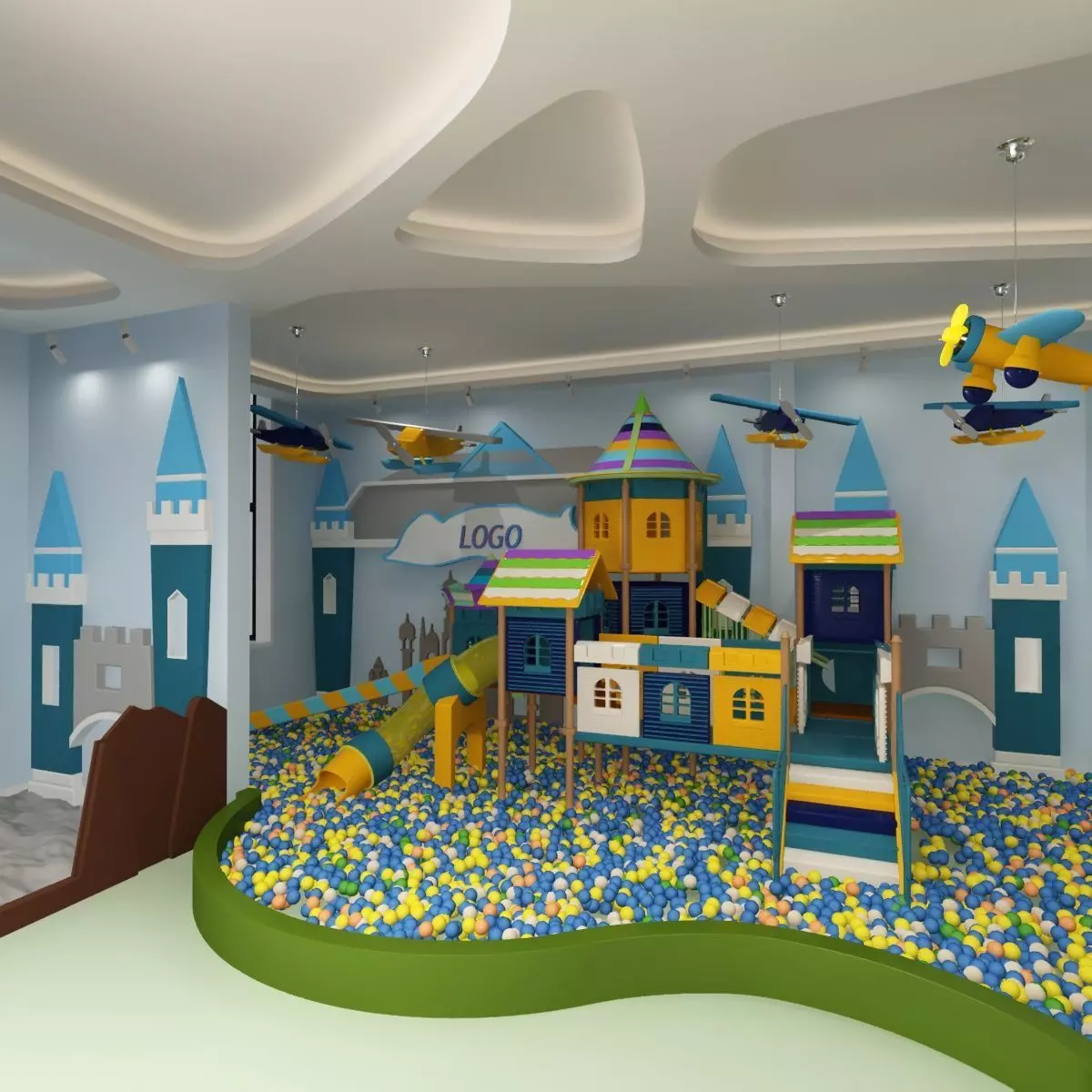 Playroom with Playground 3D model_0