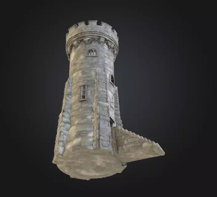 Stone Watchtower Low-poly 3D model_12