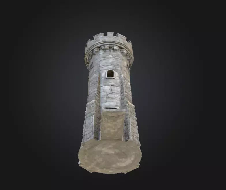 Stone Watchtower Low-poly 3D model_10