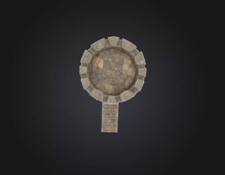 Stone Watchtower Low-poly 3D model_13