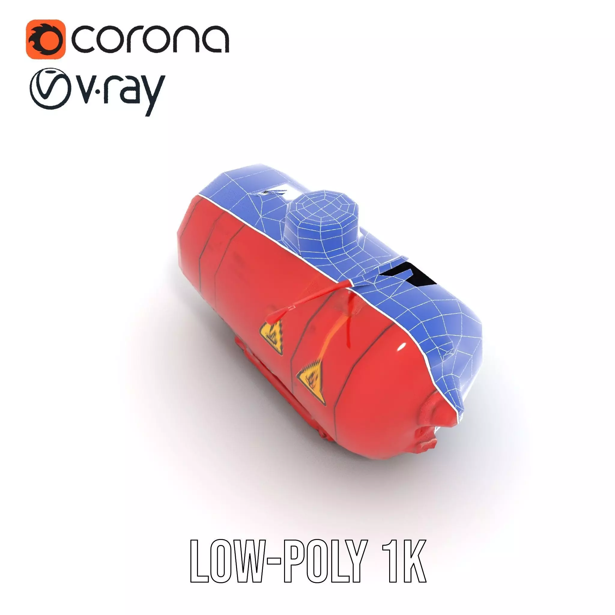 Red Radiac Container model pack Low-poly 3D model_8