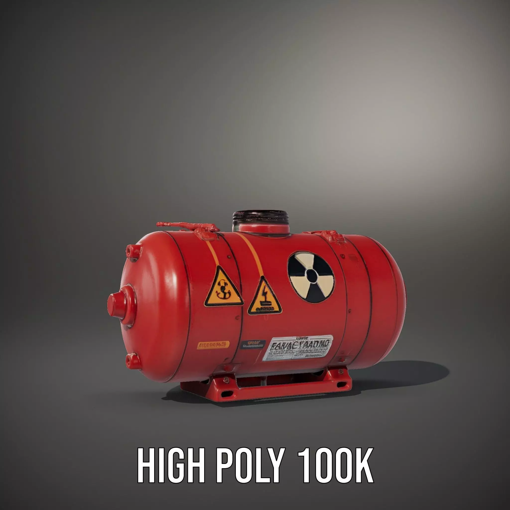 Red Radiac Container model pack Low-poly 3D model_9