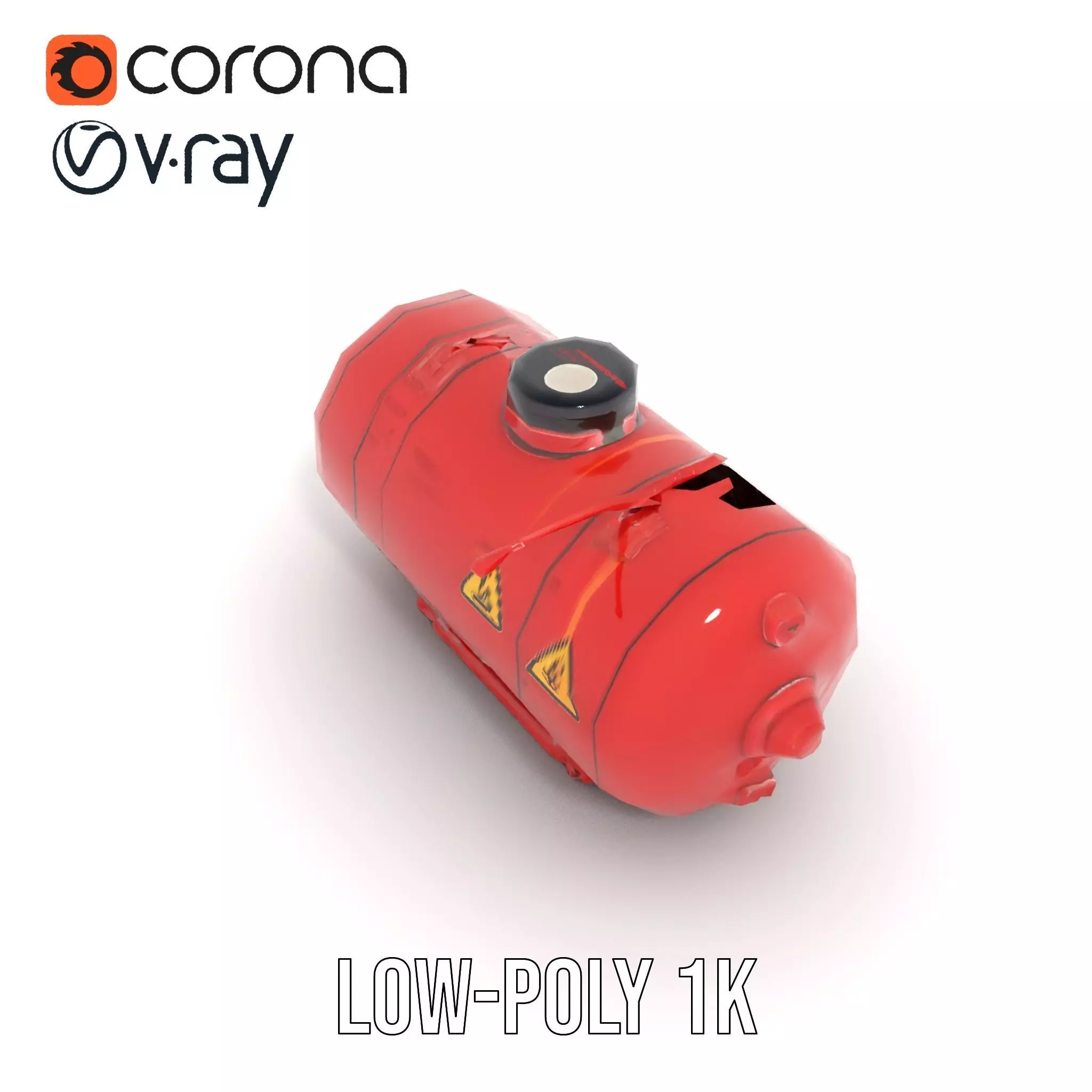 Red Radiac Container model pack Low-poly 3D model_11