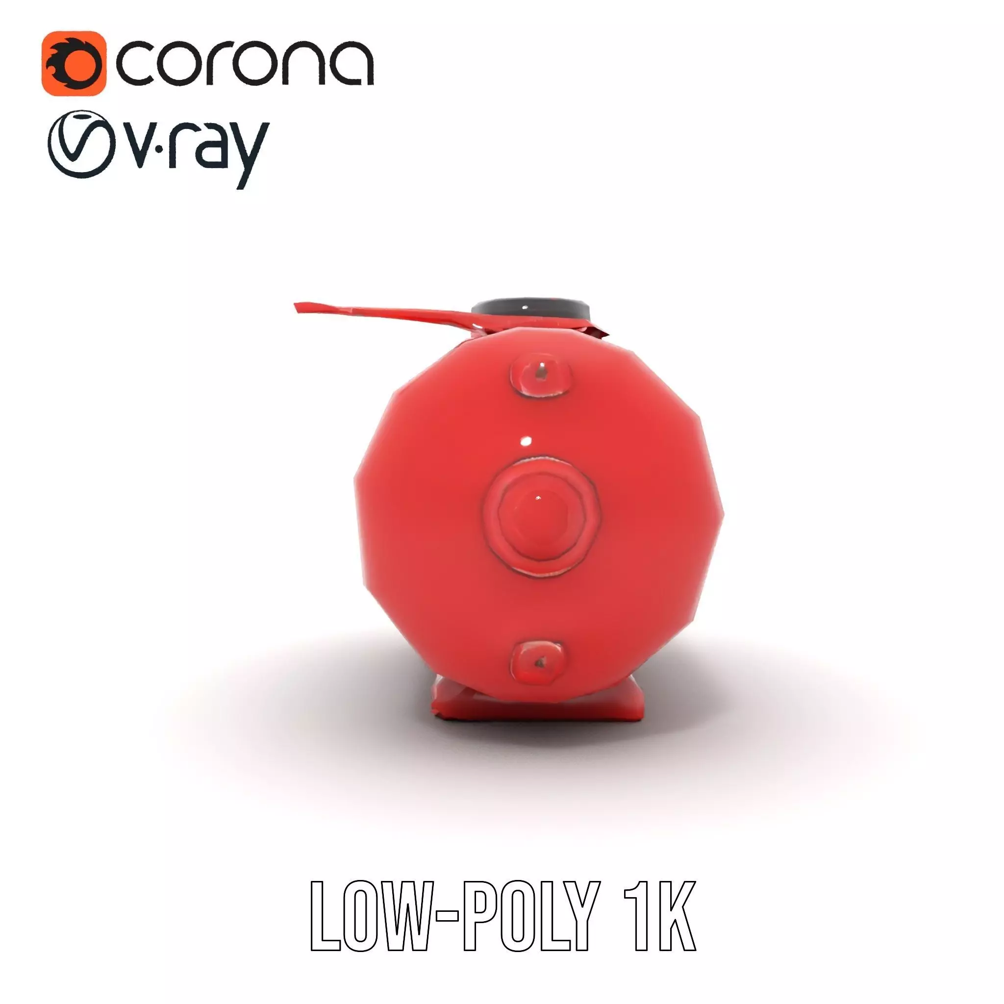 Red Radiac Container model pack Low-poly 3D model_7