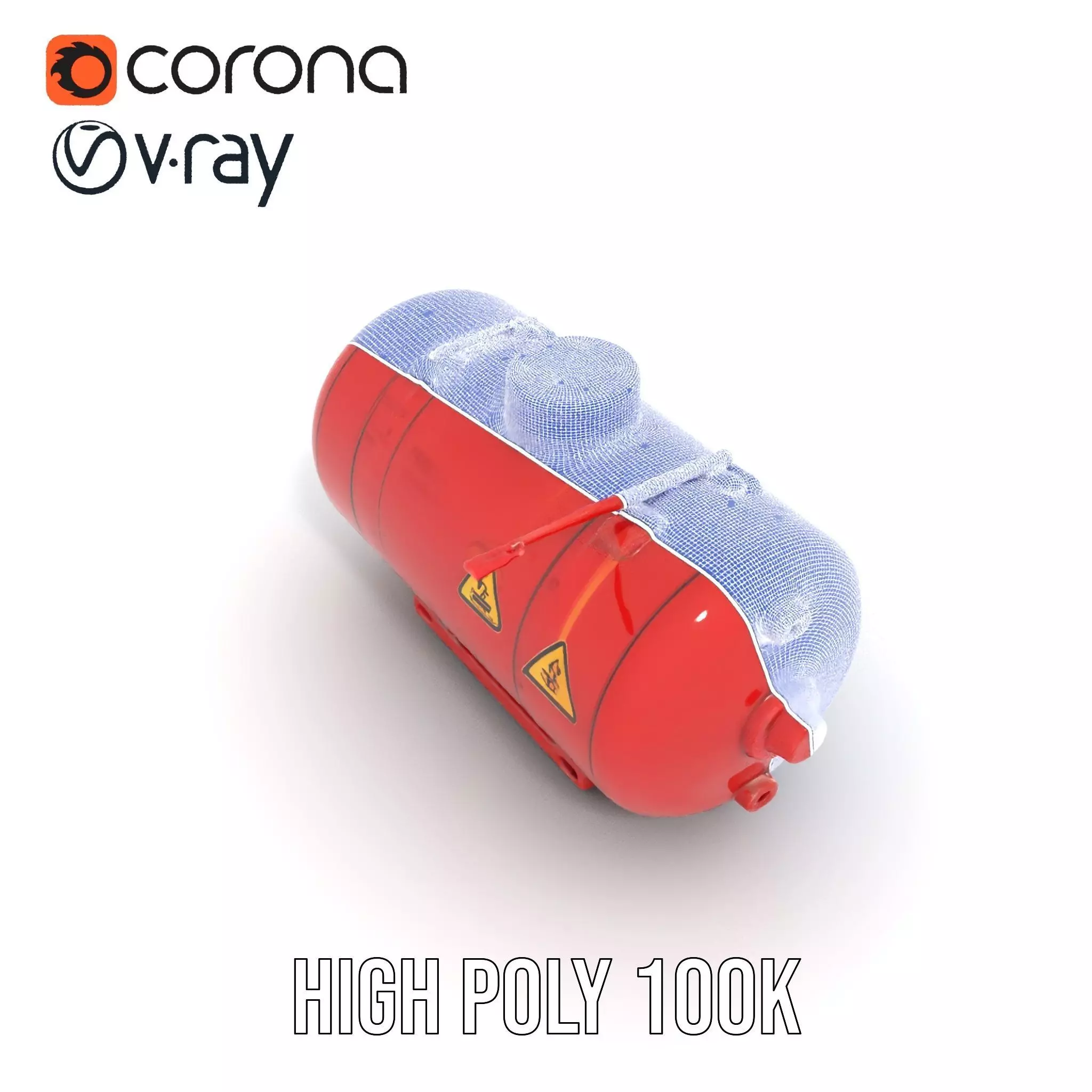 Red Radiac Container model pack Low-poly 3D model_26