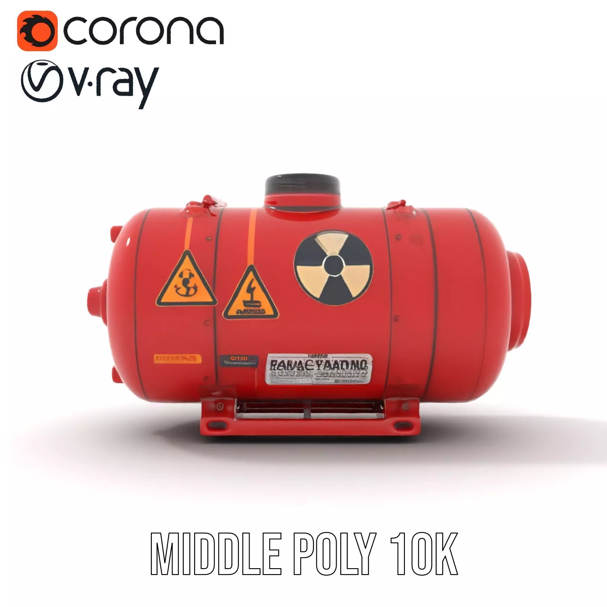 Red Radiac Container model pack Low-poly 3D model_10