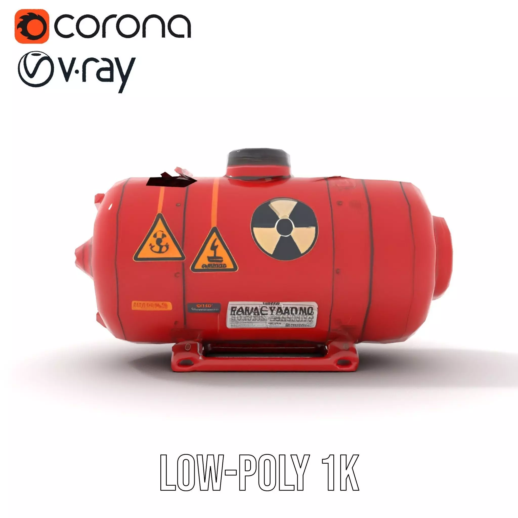 Red Radiac Container model pack Low-poly 3D model_14