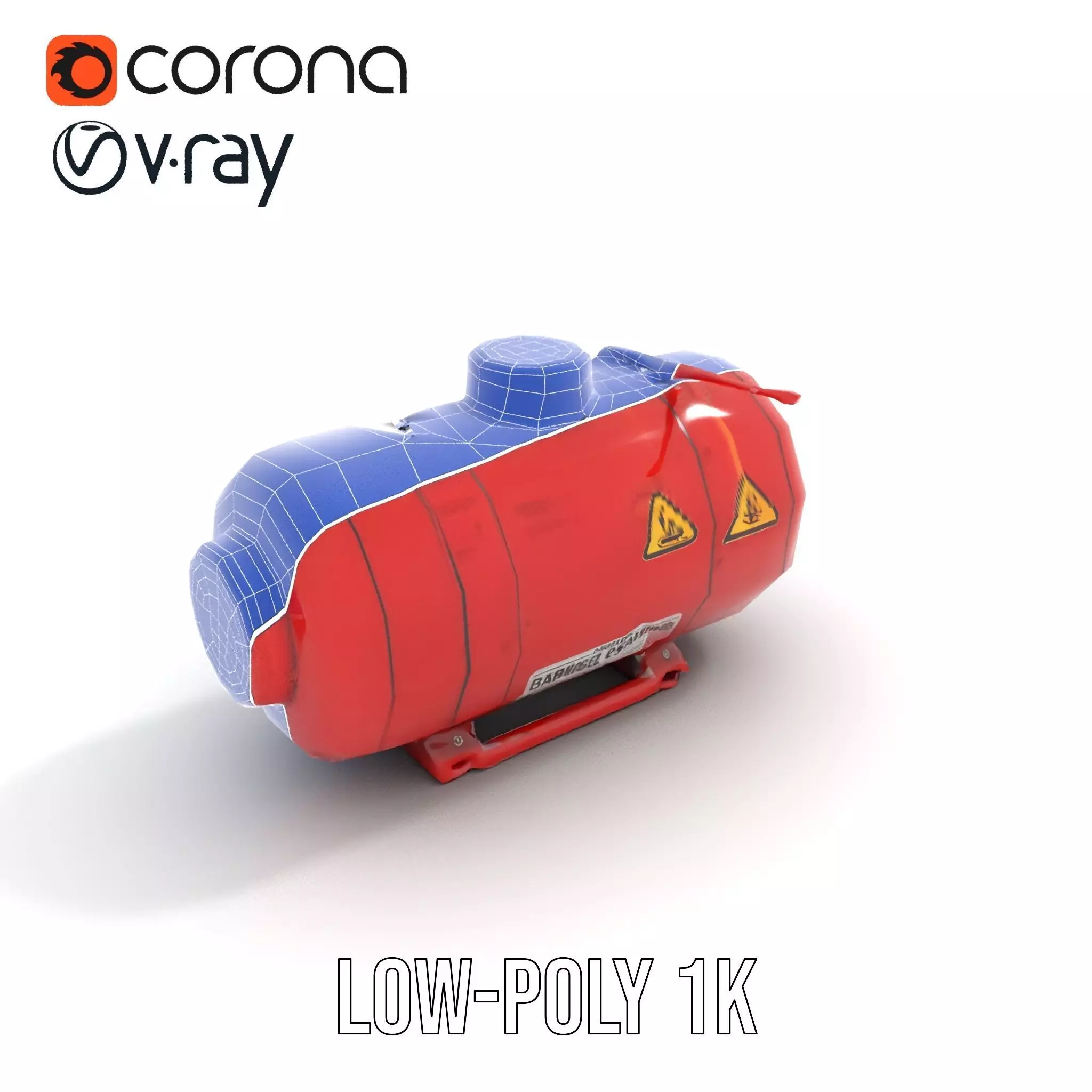 Red Radiac Container model pack Low-poly 3D model_22