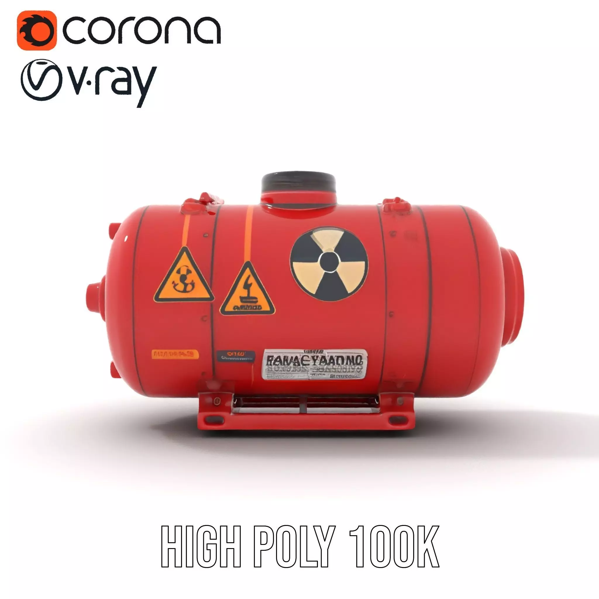 Red Radiac Container model pack Low-poly 3D model_33