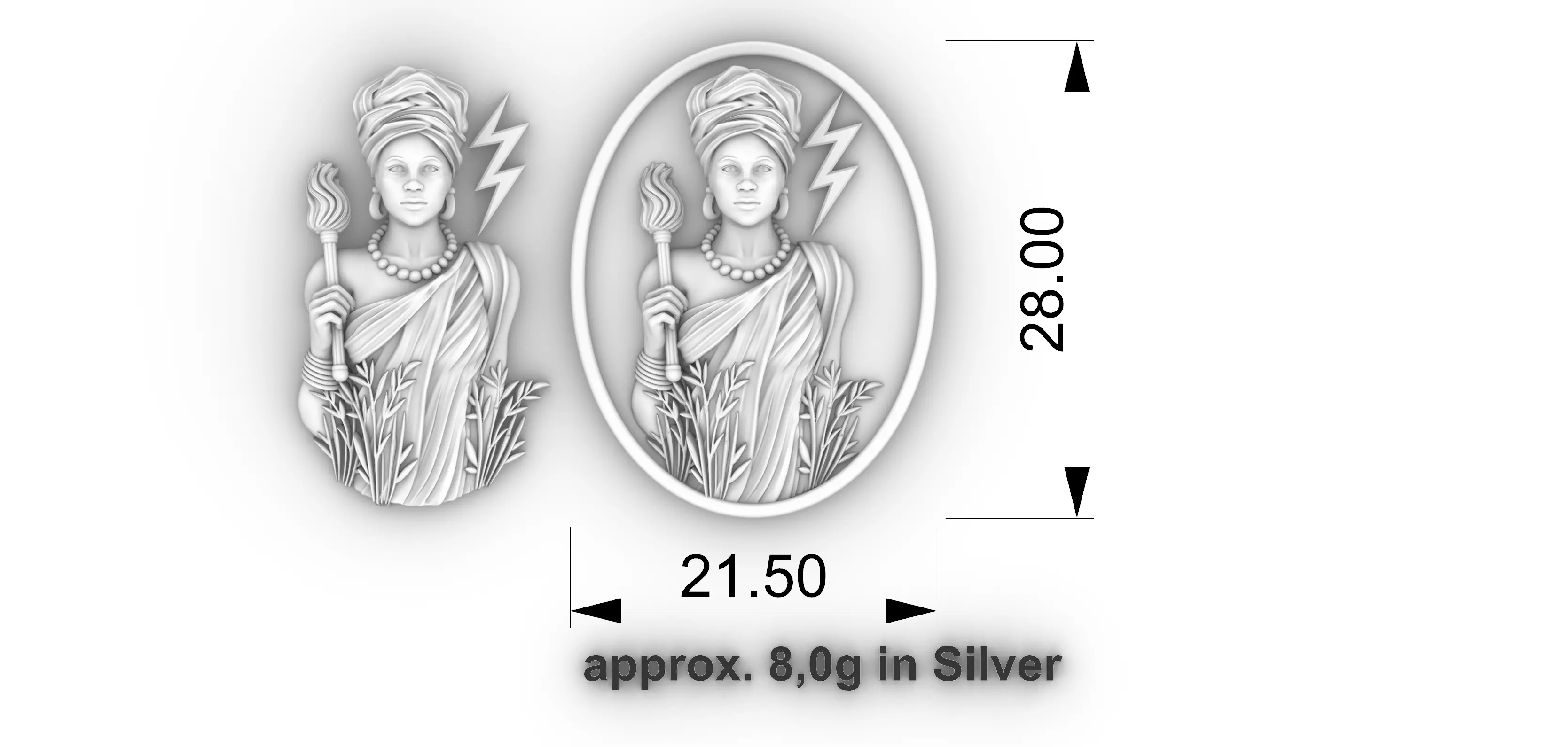 Iansa - Orixa - Medal 3D print model_6