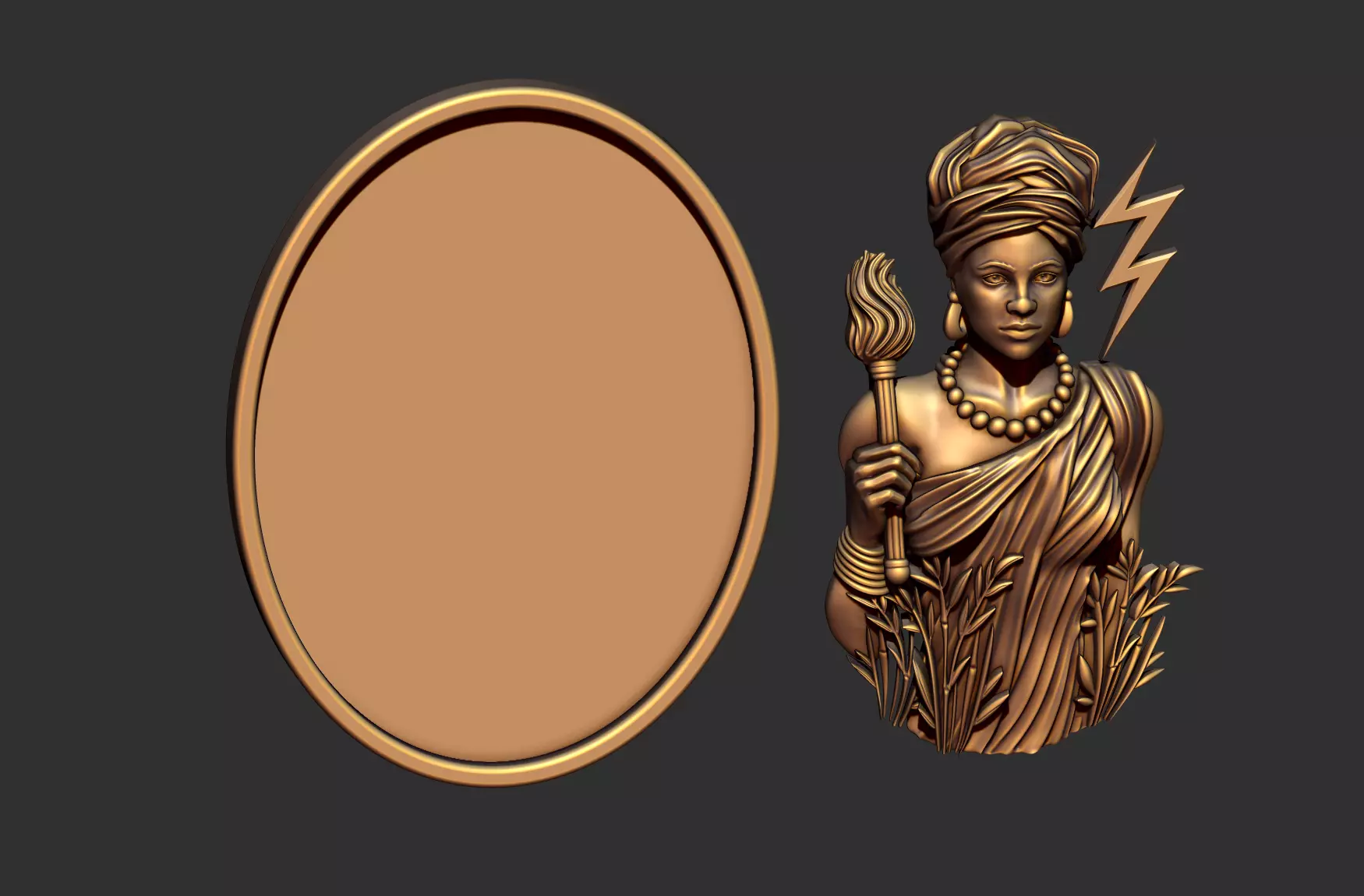 Iansa - Orixa - Medal 3D print model_2