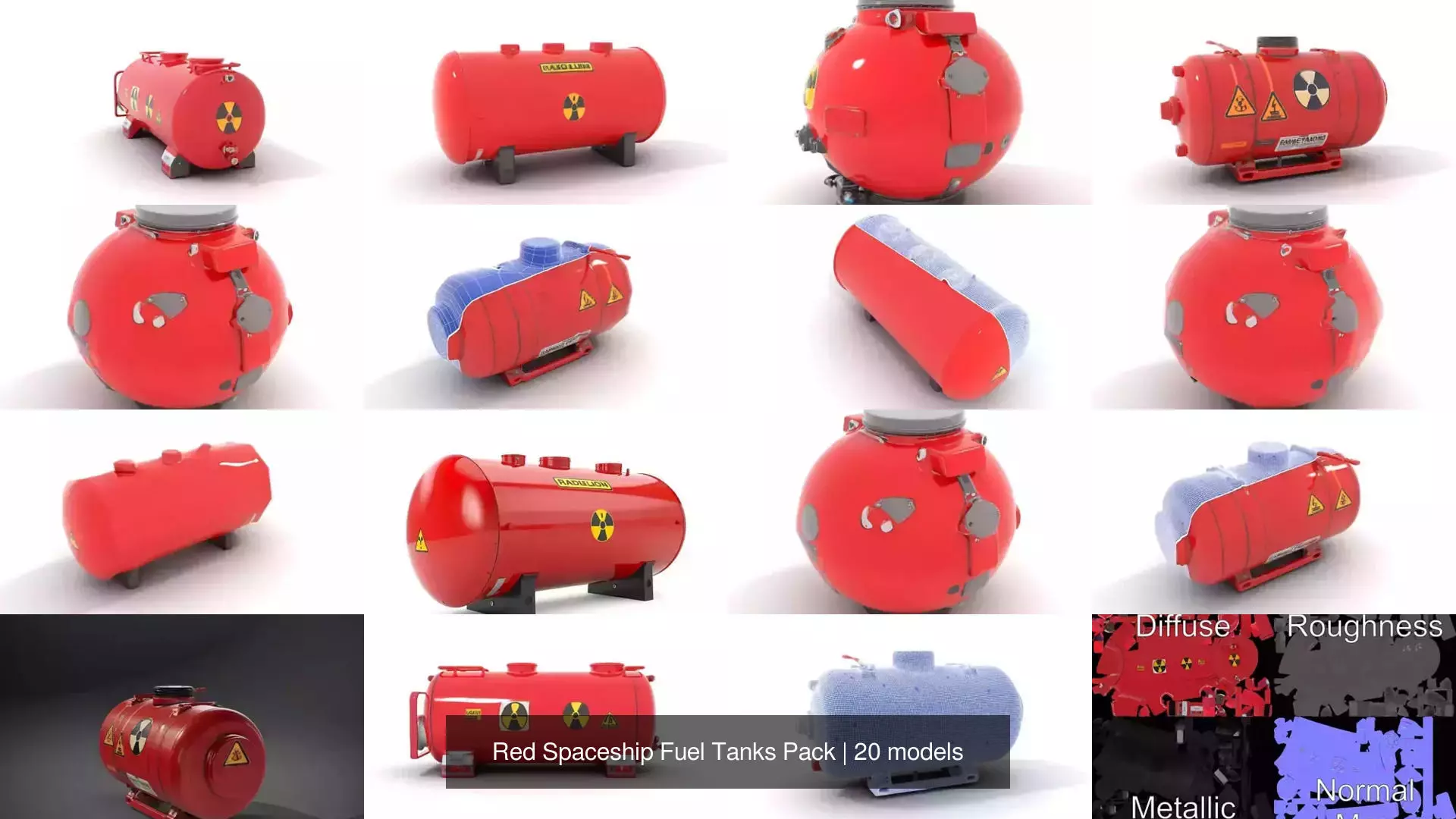 Red Spaceship Fuel Tanks Pack 3D Model Collection_34