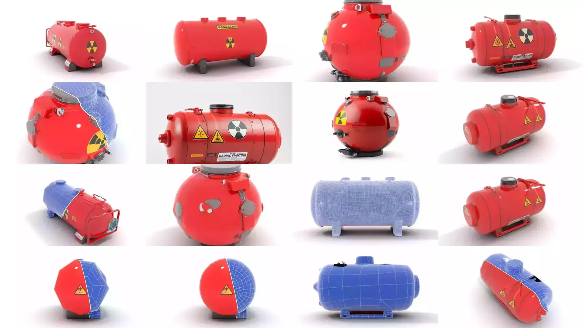 Red Spaceship Fuel Tanks Pack 3D Model Collection_33