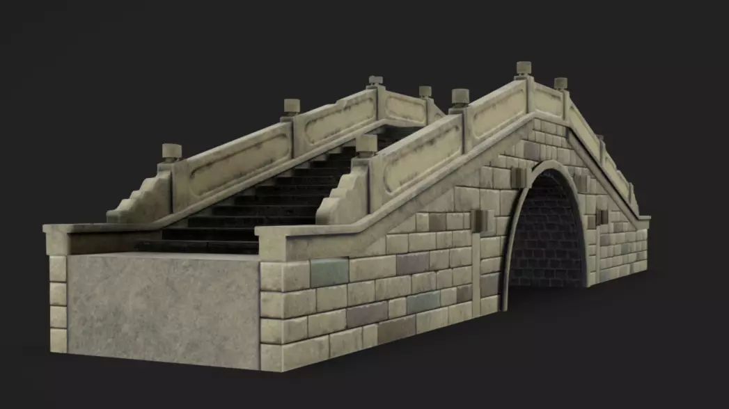 Bridge Low-poly 3D model_2