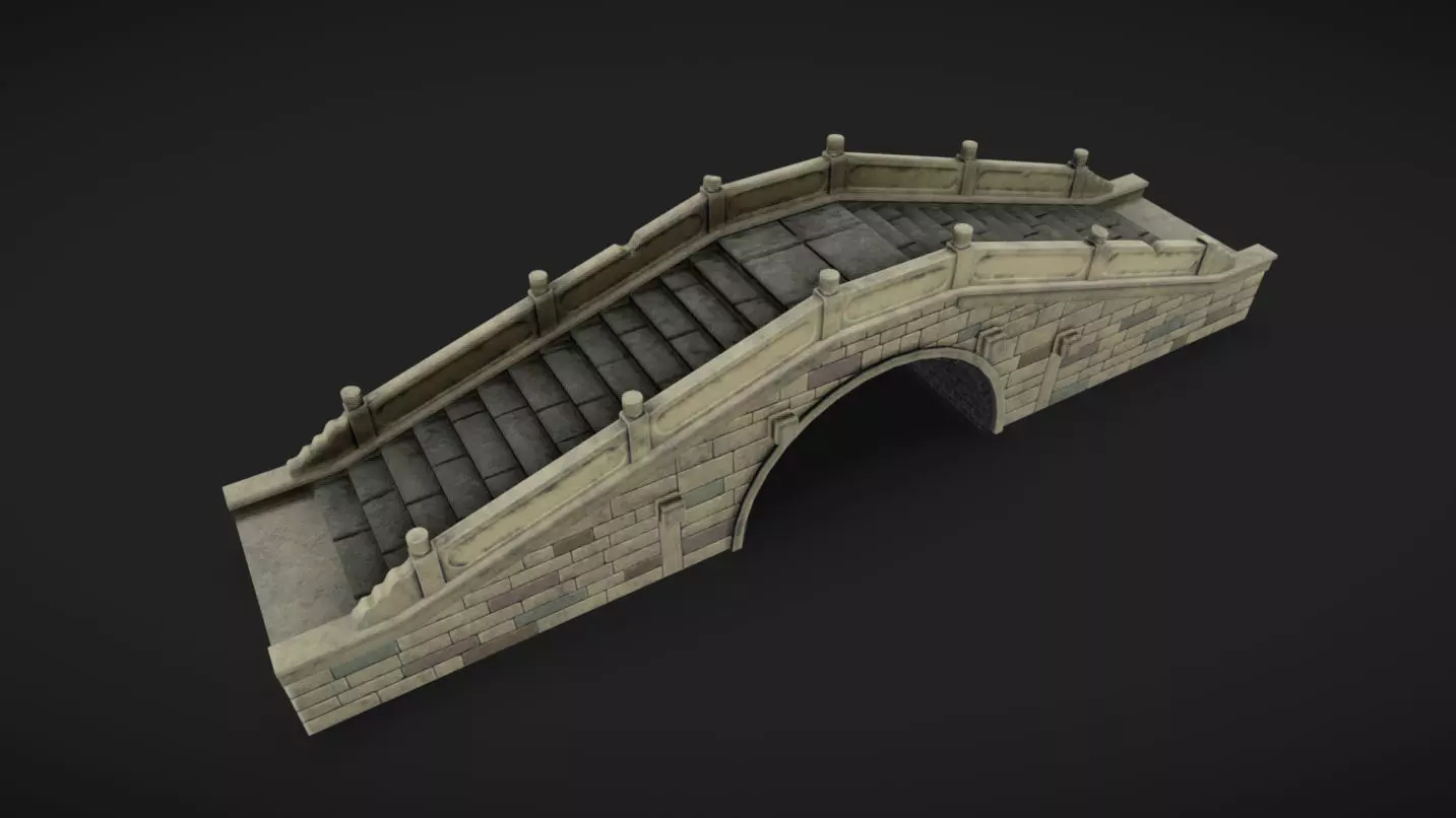 Bridge Low-poly 3D model_0