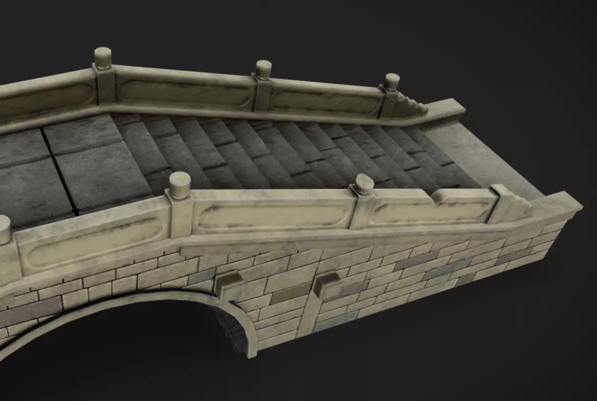 Bridge Low-poly 3D model_5
