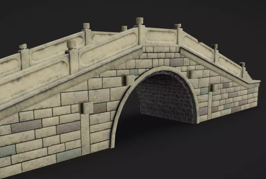 Bridge Low-poly 3D model_4