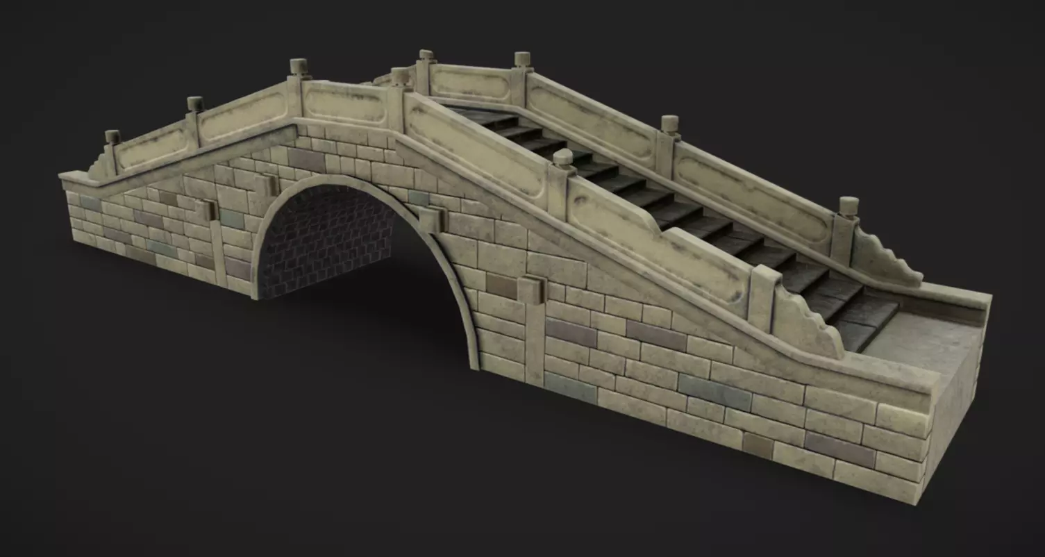 Bridge Low-poly 3D model_6