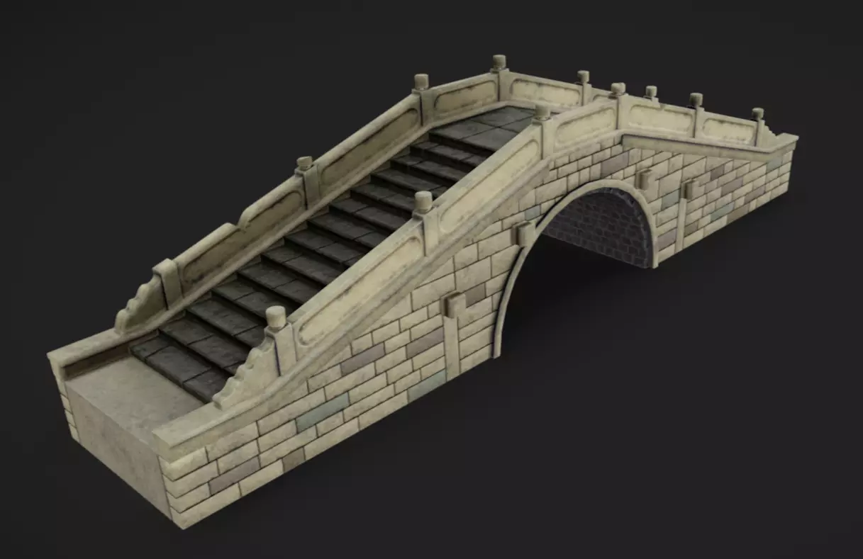 Bridge Low-poly 3D model_1