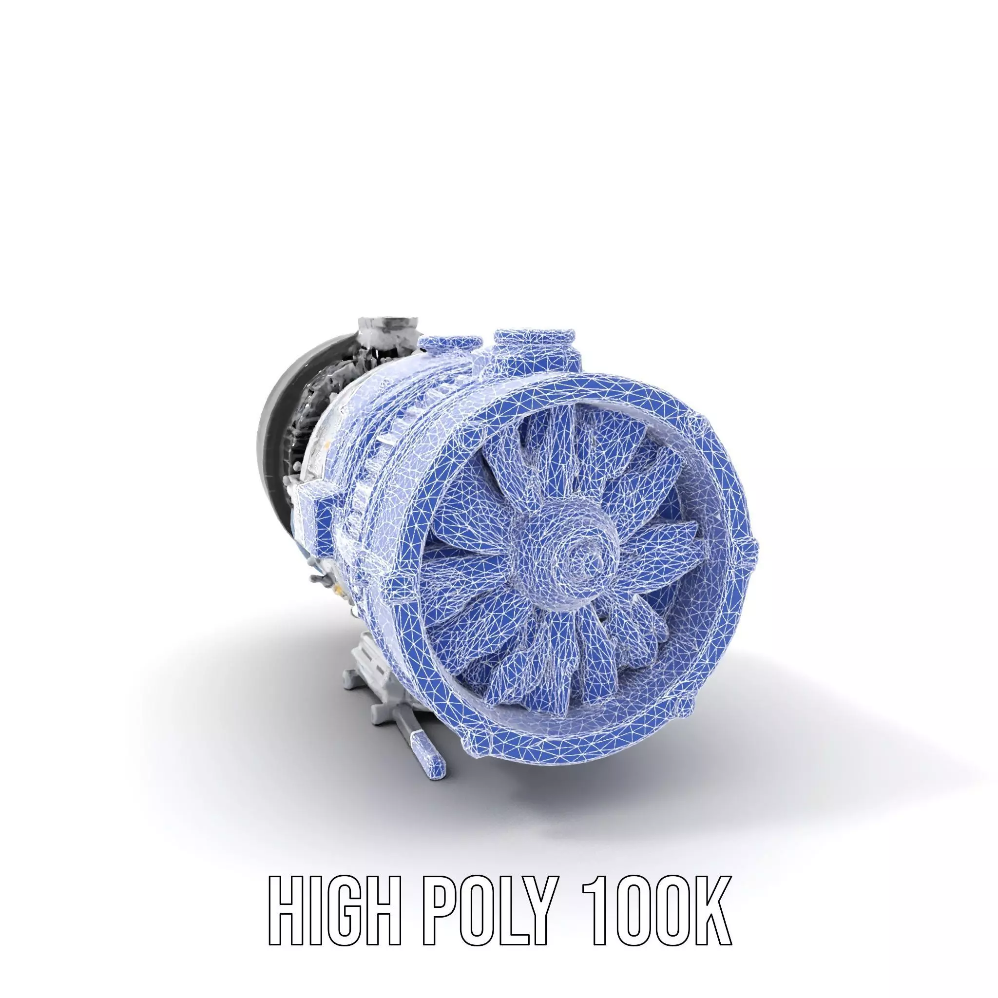 Silver Jet Engine model pack Low-poly 3D model_25