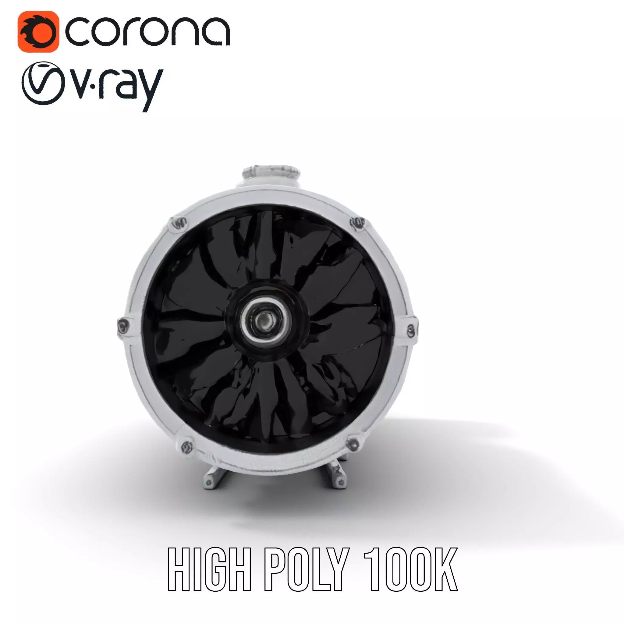 Silver Jet Engine model pack Low-poly 3D model_16