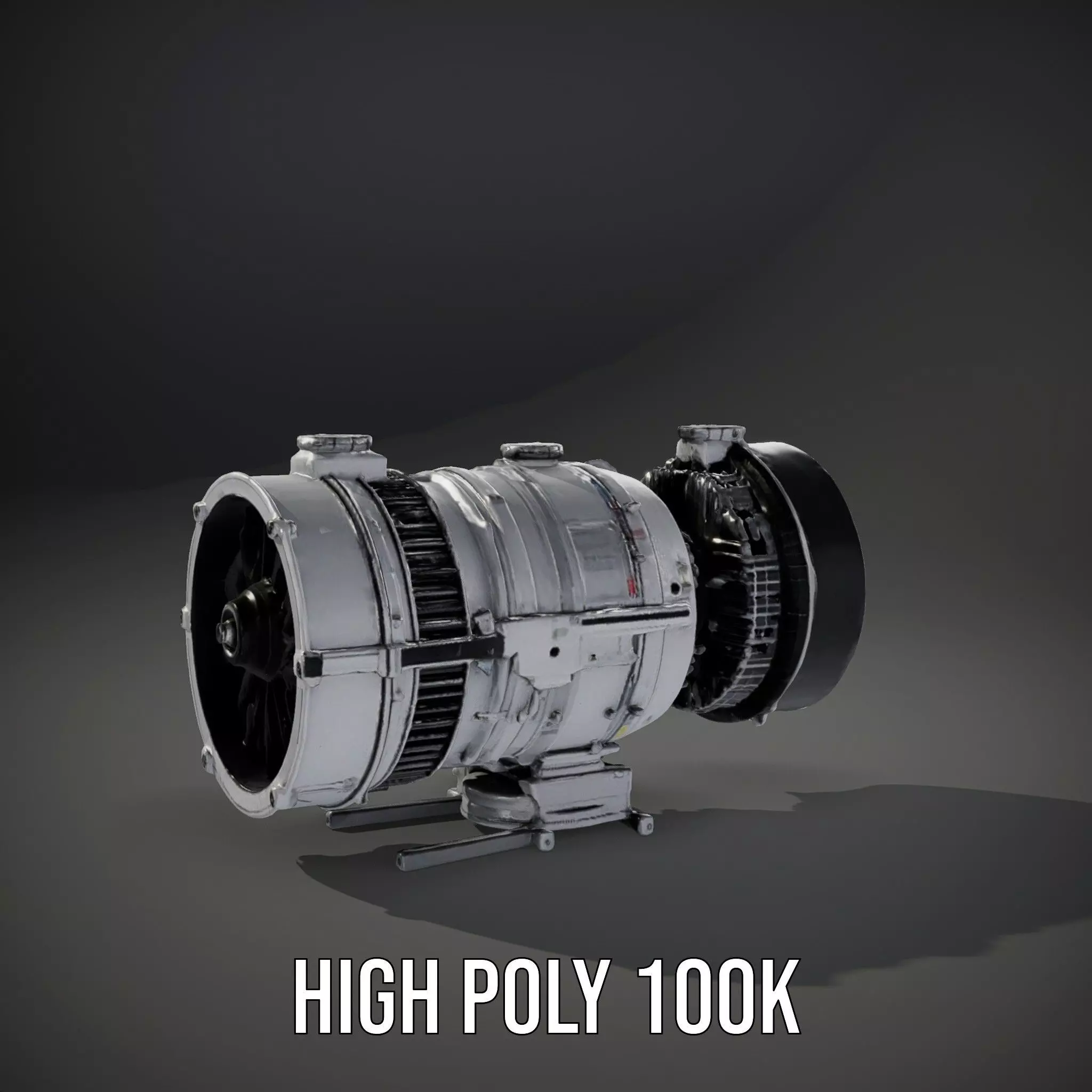 Silver Jet Engine model pack Low-poly 3D model_8