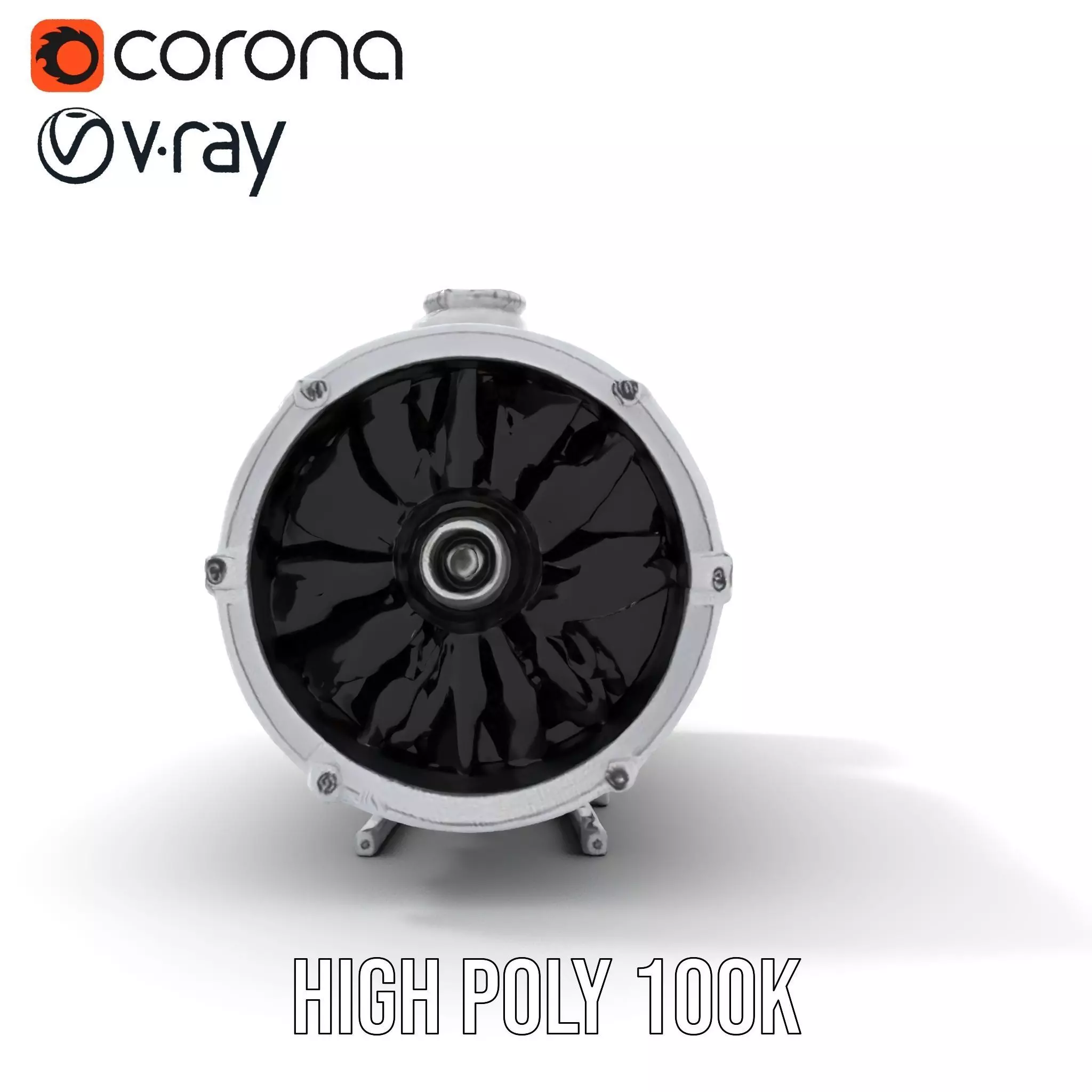 Silver Jet Engine model pack Low-poly 3D model_13