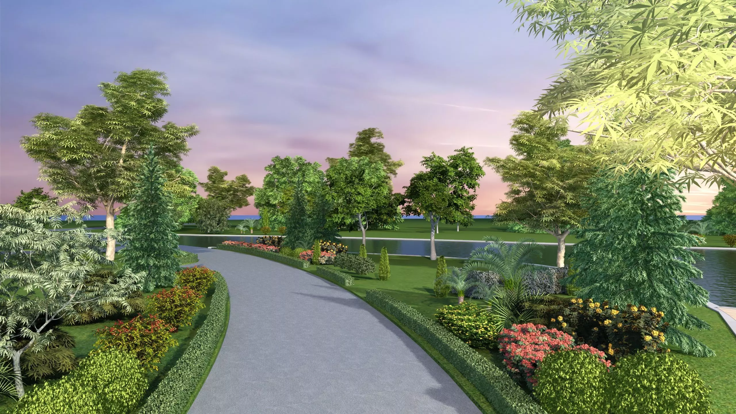 Park Set 3D model_4