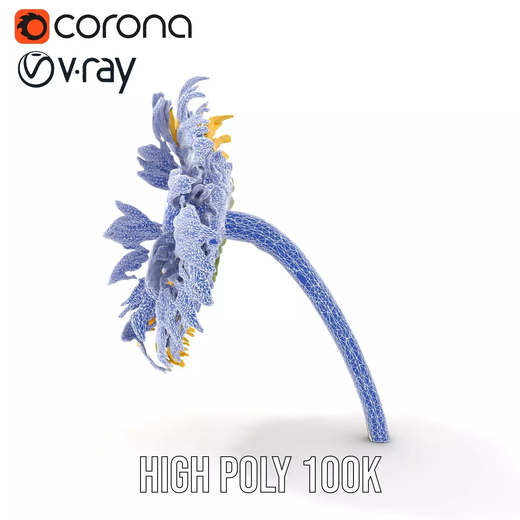 Sunflower Yellow Bloom model pack Low-poly 3D model_31