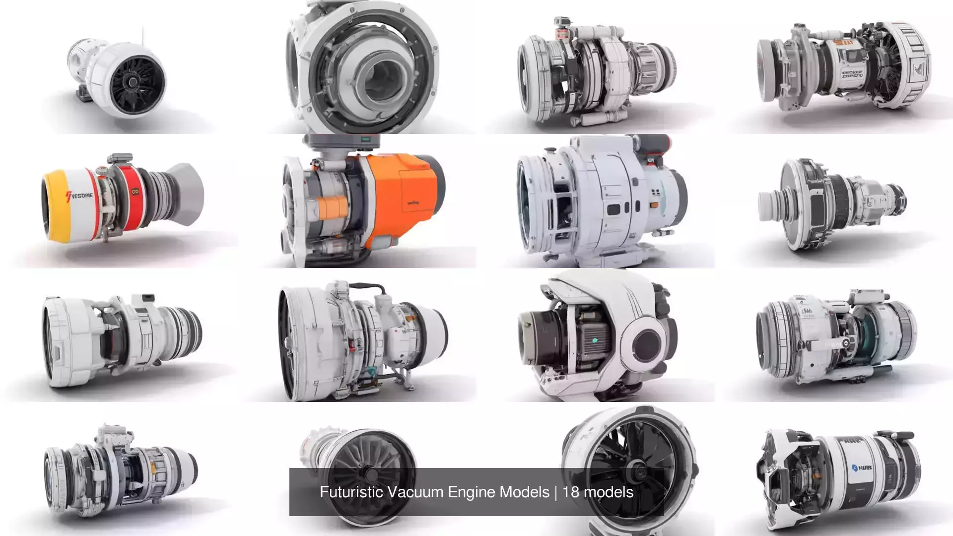 Futuristic Vacuum Engine Models 3D Model Collection_0