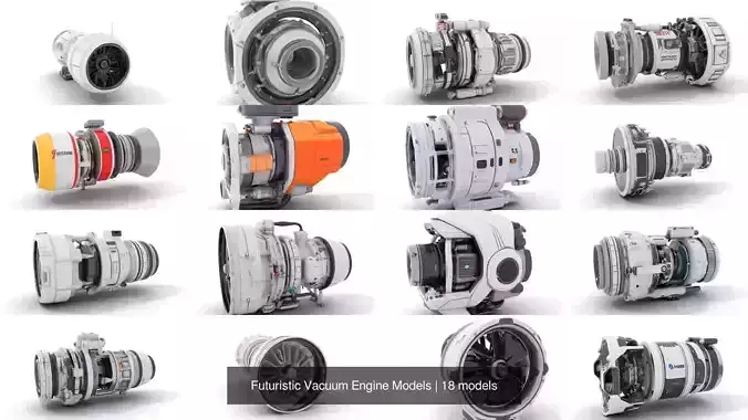 Futuristic Vacuum Engine Models 3D Model Collection